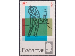 Багамские о-ва. Гольф. Почтовая марка.