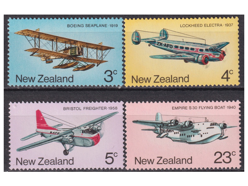 Новая Зеландия. Авиация. Серия марок 1974г.