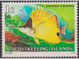 Кокосовые острова. Рыба. Почтовая марка 1979г.