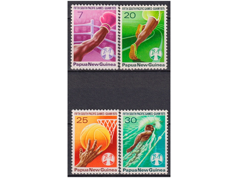 Папуа-Новая Гвинея. Спорт. Серия марок 1975г.