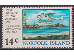 Норфолк. Самолет. Почтовая марка 1974г.