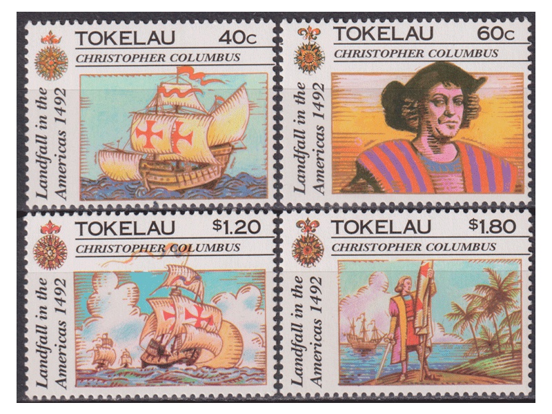Токелау. Колумб. Серия марок 1992г.
