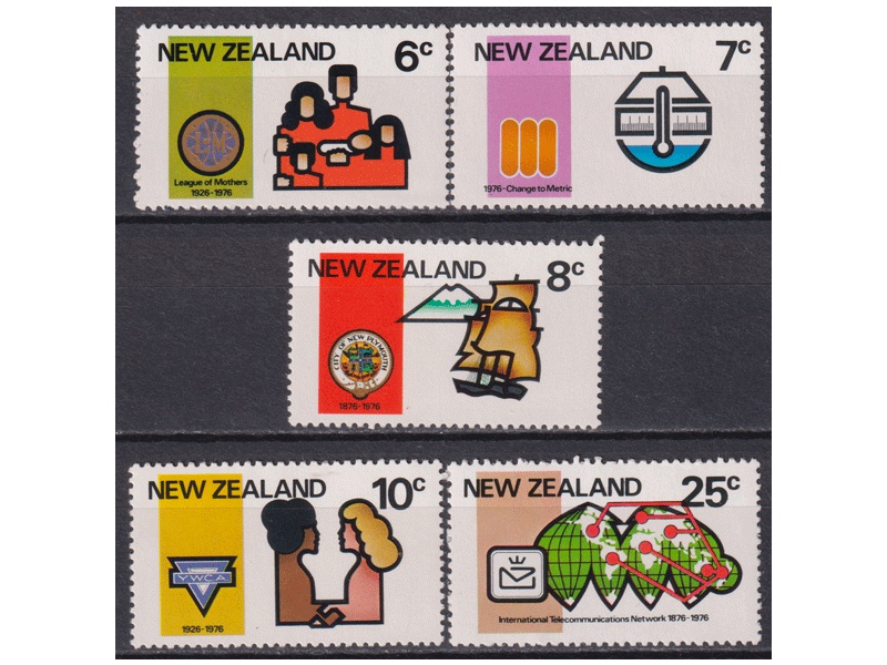 Новая Зеландия. Социум. Серия марок 1976г.