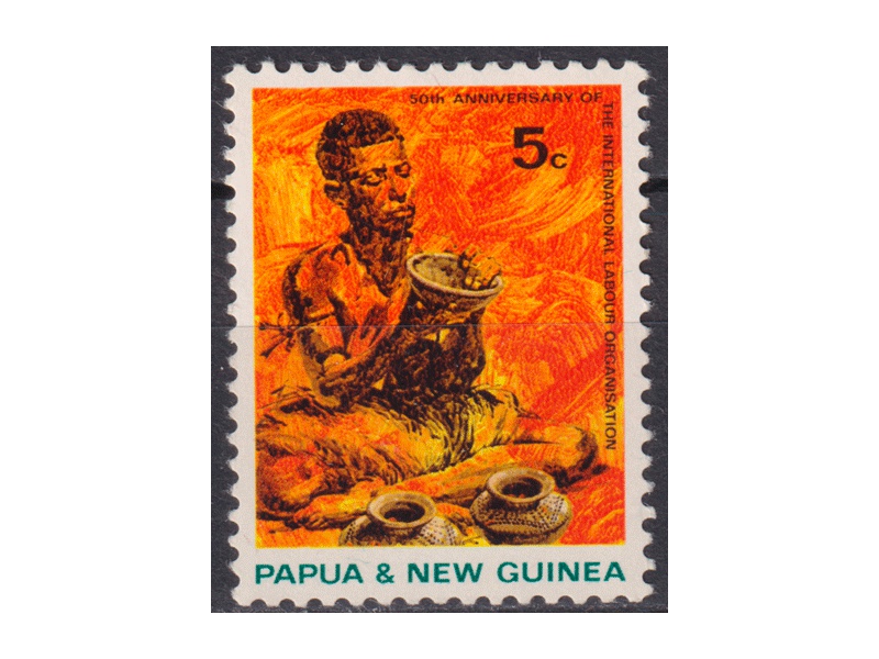 Папуа-Новая Гвинея. Ремесло. Почтовая марка 1969г.