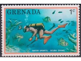Гренада. Дайвинг. Почтовая марка.