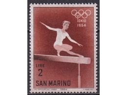Сан-Марино. Гимнастика. Почтовая марка 1964г.