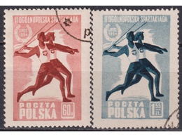 Польша. Атлетика. Почтовые марки 1954г.