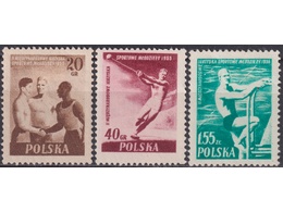 Польша. Спорт. Почтовые марки 1955г.