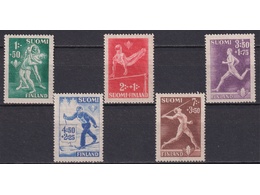 Финляндия. Спорт. Серия марок 1945г.