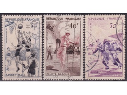 Франция. Спорт. Почтовые марки 1956г.