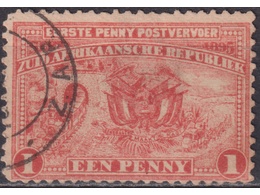 Трансвааль. Железная дорога. Почтовая марка 1895г.