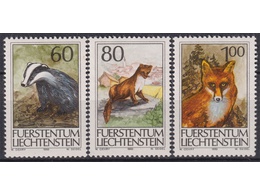 Лихтенштейн. Фауна. Серия марок 1993г.