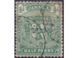 Ямайка. 1/2 пенни. Почтовая марка 1906г.
