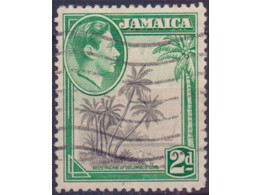 Ямайка. Пальмы. Почтовая марка 1938г.