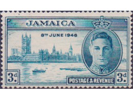 Ямайка. Георг VI. Почтовая марка 1946г.