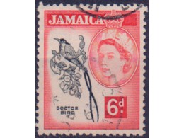 Ямайка. Фауна. Птица Доктор. Почтовая марка 1956г.