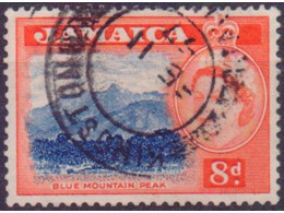 Ямайка. Голубые горы. Почтовая марка 1956г.