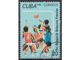 Куба. Волейбол. Почтовая марка 1984г.