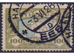 Эстония. Карта Эстонии. Гашение. Почтовая марка 1923г.