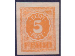 Эстония. 5 эстонских пенни. Почтовая марка 1919г.