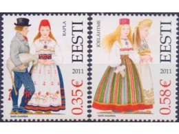 Эстония. Костюмы. Почтовые марки 2011г.