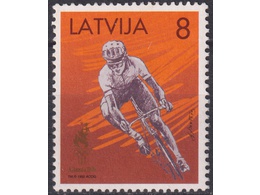 Латвия. Велогонки. Почтовая марка 1996г.