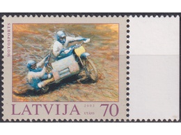 Латвия. Мотоспорт. Почтовая марка 2003г.