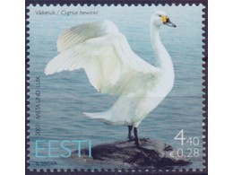 Эстония. Фауна. Лебедь. Почтовая марка 2007г.