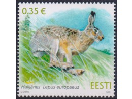 Эстония. Фауна. Заяц. Почтовая марка 2011г.