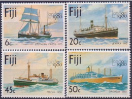 Фиджи. Почтовые корабли. Серия марок 1980г.