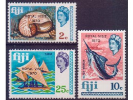 Фиджи. Королевский визит. Серия марок 1970г.