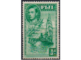 Фиджи. Лодка. Георг IV. Почтовая марка 1938г.