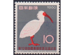Япония. Птица. Фауна. Почтовая марка 1960г.