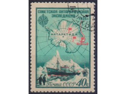 Карта Антарктиды. Почтовая марка 1956г.