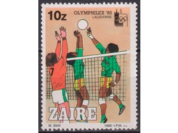 Заир. Волейбол. Почтовая марка 1985г.