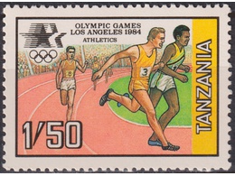 Танзания. Олимпиада в США. Почтовая марка 1984г