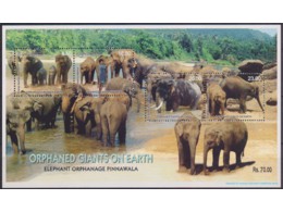 Шри-Ланка. Слоны. Почтовый блок 2003г.