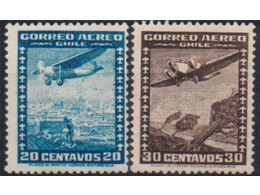Чили. Авиапочта. Почтовые марки 1938-1944гг.