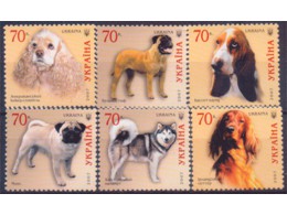 Украина. Фауна. Собаки. Серия марок 2007г.