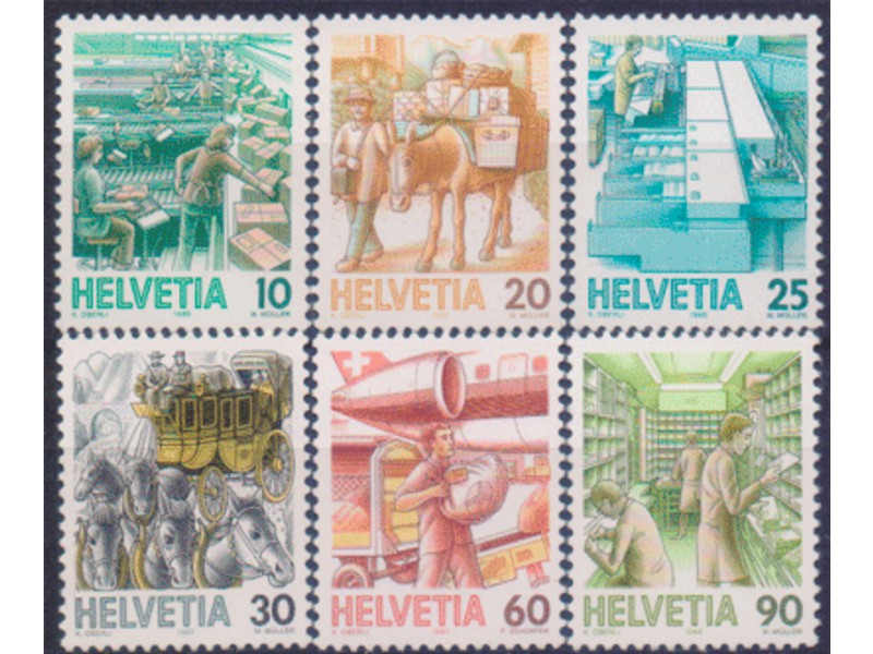 Швейцария. Почтовые марки 1986-1987гг.