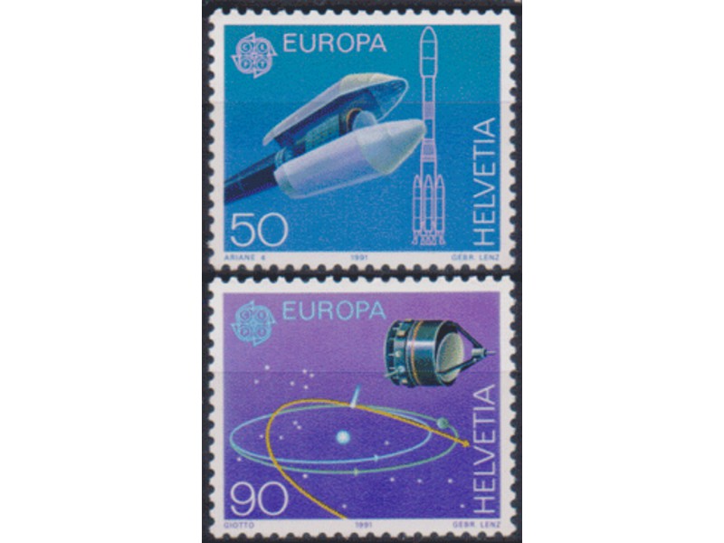 Швейцария. Космос. Серия марок 1991г.