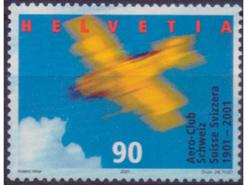 Швейцария. Аэроклуб. Почтовая марка 2001г.