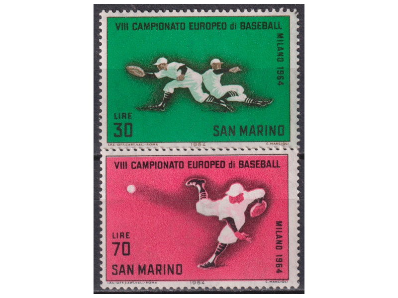 Сан-Марино. Бейсбол. Серия марок 1964г.