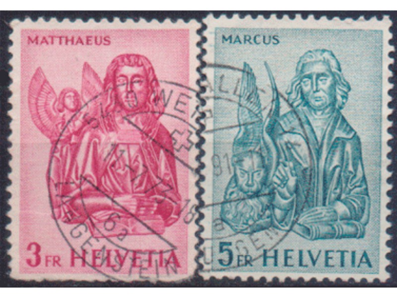 Швейцария. Евангелисты. Почтовые марки 1961г.