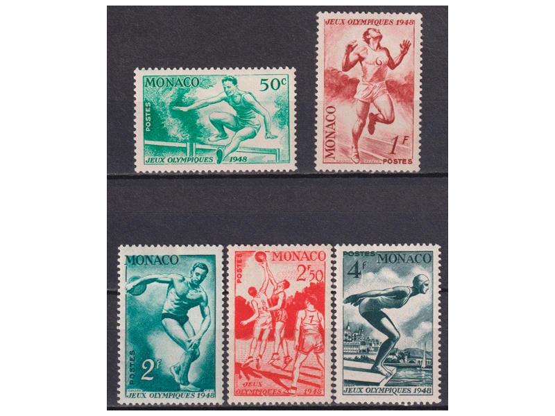 Монако. Олимпиада. Почтовые марки 1948г.