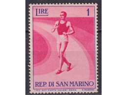 Сан-Марино. Спорт. Почтовая марка 1954г.