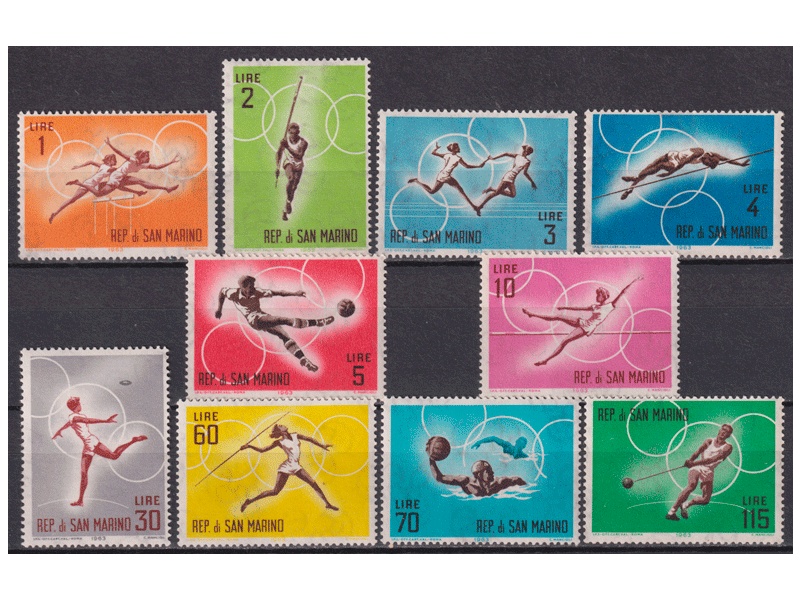 Сан-Марино. Олимпиада. Серия марок 1963г.