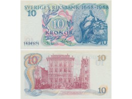 Швеция. Банкнота 10 крон 1968г.
