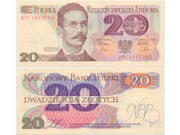 Польша. Банкнота 20 злотых 1982г.