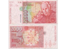 Испания. Банкнота 2000 песет 1992г.